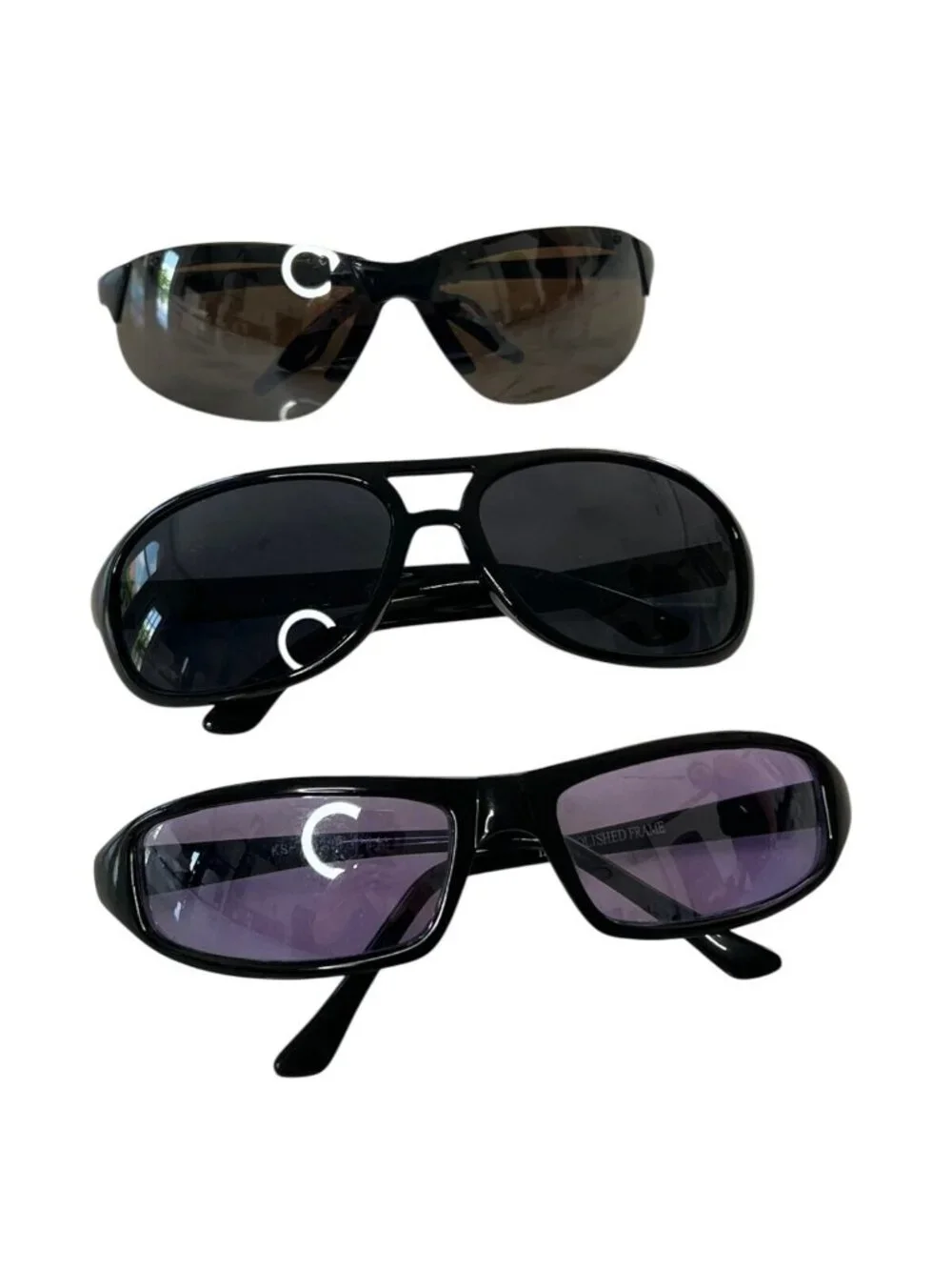 Set Of 3 Stylish Mens Sunglasses - Aviator Sporty & Rectangular Designs
